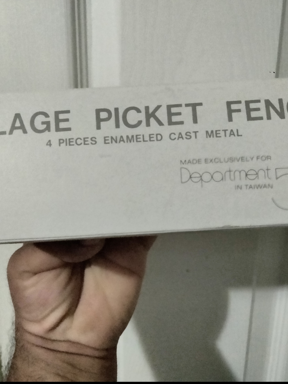 Department 56 Village Picket Fence - White Enamel Cast Metal (Set of 4)